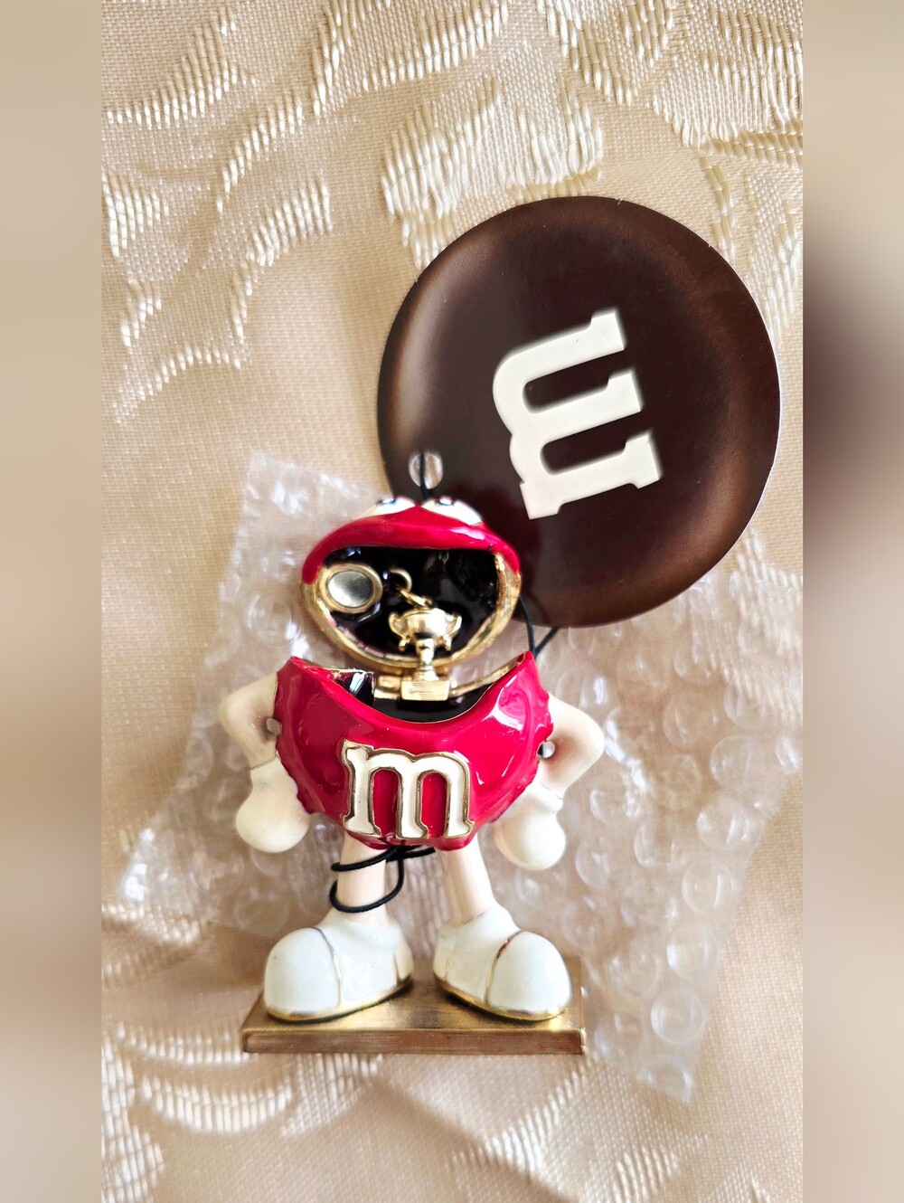NEW! Monet Red M&M Character Enamel Hinged Keepsake Trinket Box - Picture 7 of 10